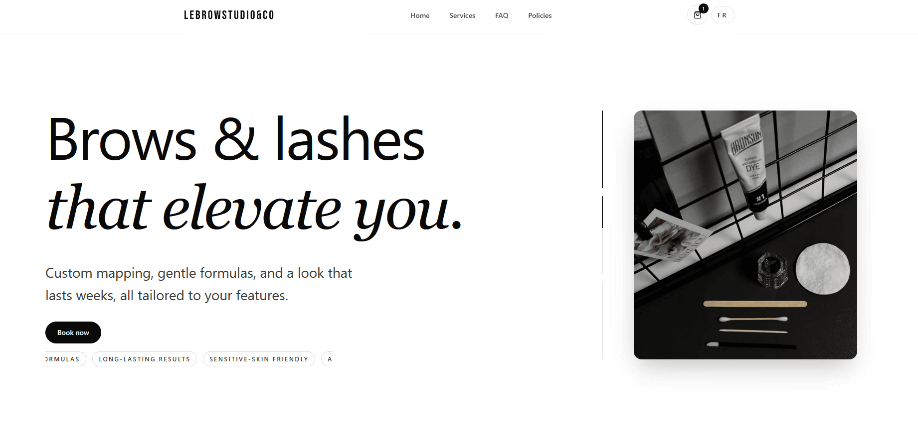 Aperçu du site web Le Brow Studio